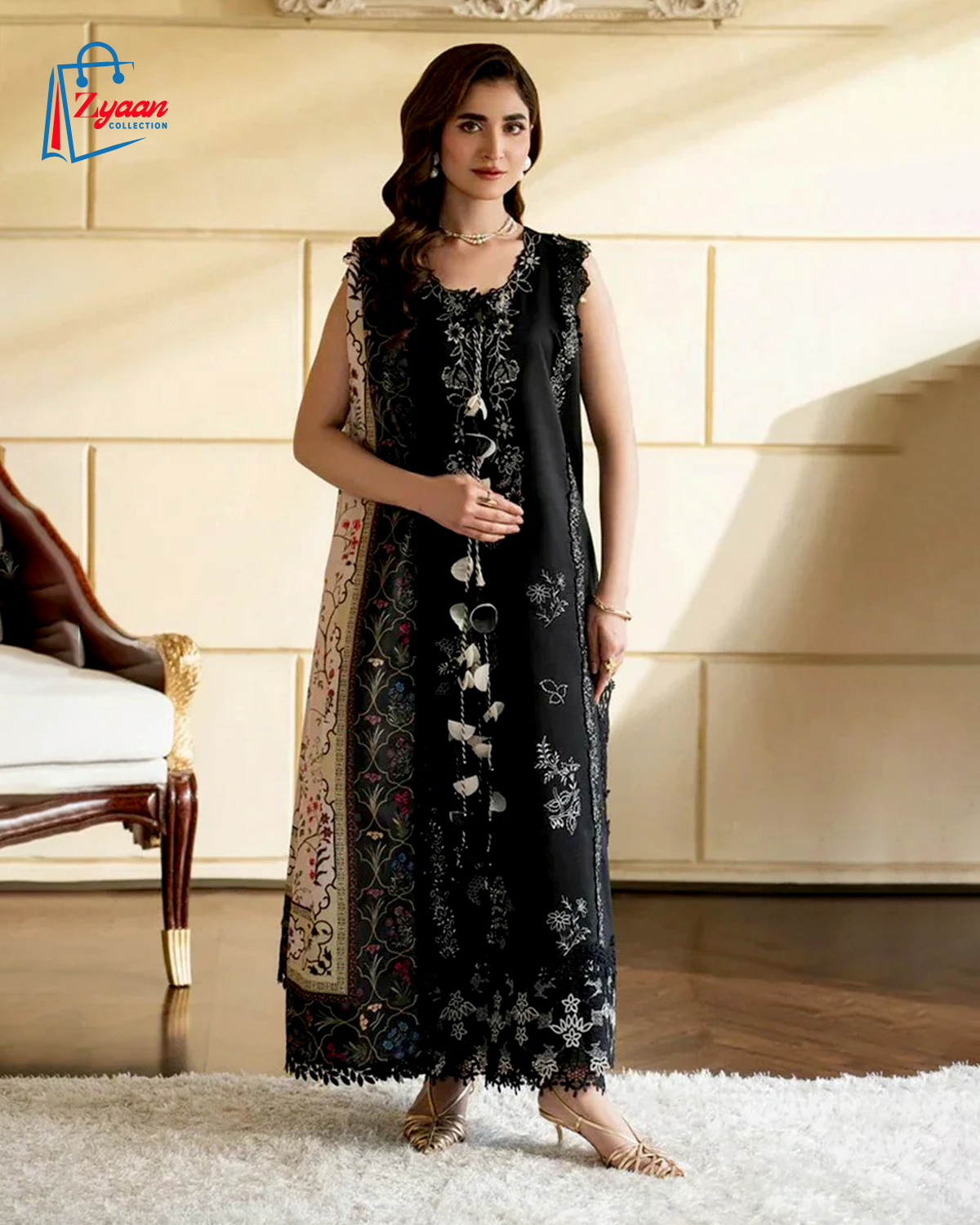 Black Embroidered Lawn - Rang Rasiya (LEAH)